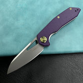 KUBEY KB291S Vagrant Liner Lock Folding Knife Purple G10 Handle 3.1" Sandblast M390